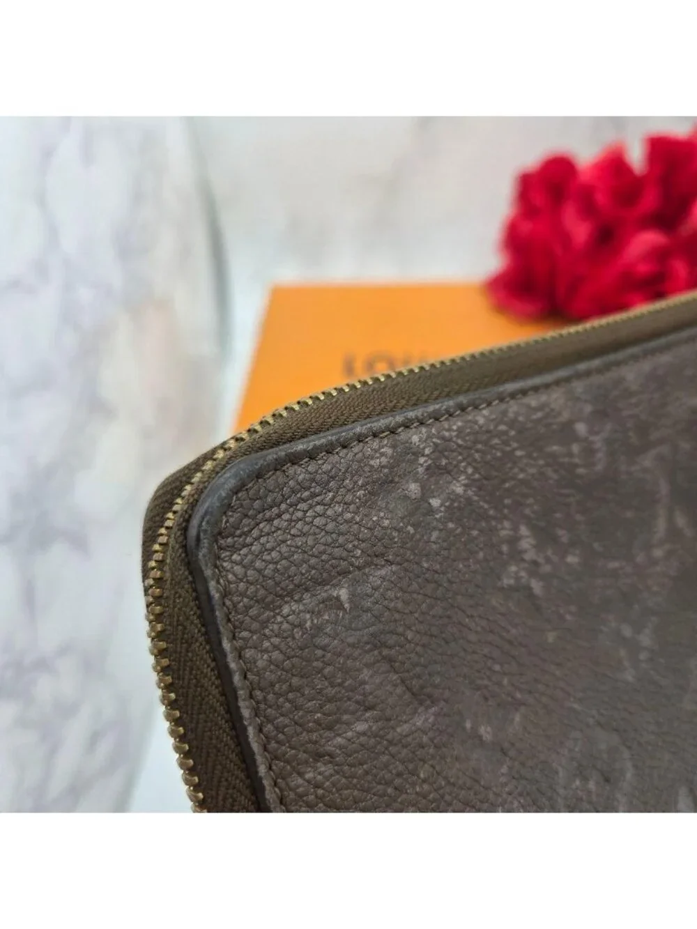 Louis Vuitton Monogram Empreinte Zippy Wallet Light Brown